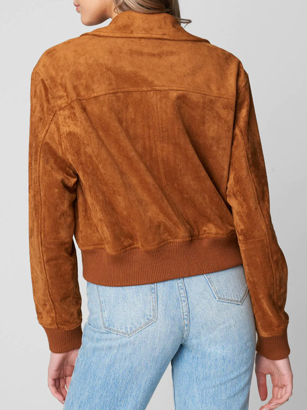 Poker Face Charlie Cale Brown Suede Leather Bomber Jacket