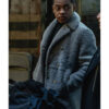 Power Book II Ghost S03 Tariq St. Patrick Gray Shearling Coat