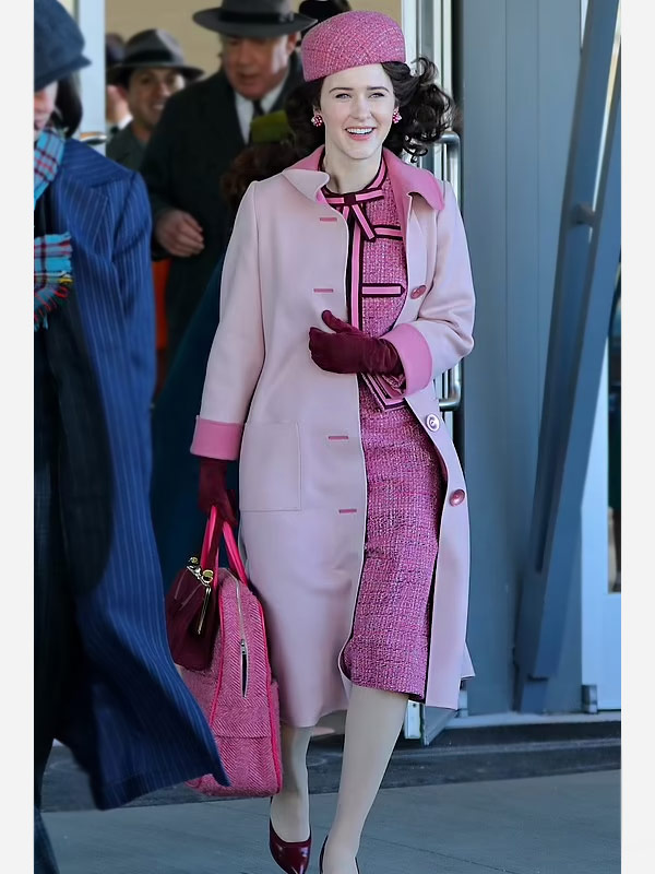 Rachel Brosnahan The Marvelous Mrs. Maisel S05 Pink Coat