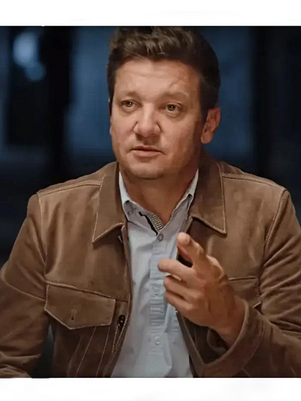 Rennervations 2023 Jeremy Renner Brown Suede Leather Jacket