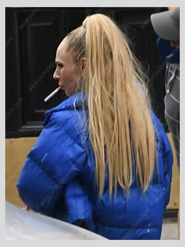 Juno Temple Blue Puffer Jacket