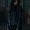 The Equalizer S03 Liza Lapira Black Leather Biker Jacket