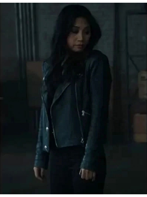 The Equalizer S03 Liza Lapira Black Leather Biker Jacket