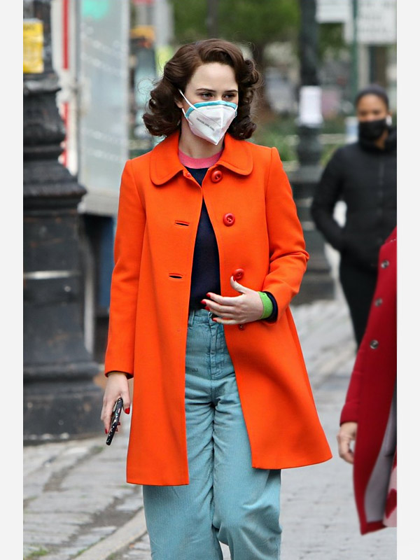 The Marvelous Mrs. Maisel Miriam Maisel Orange Mid-Length Coat