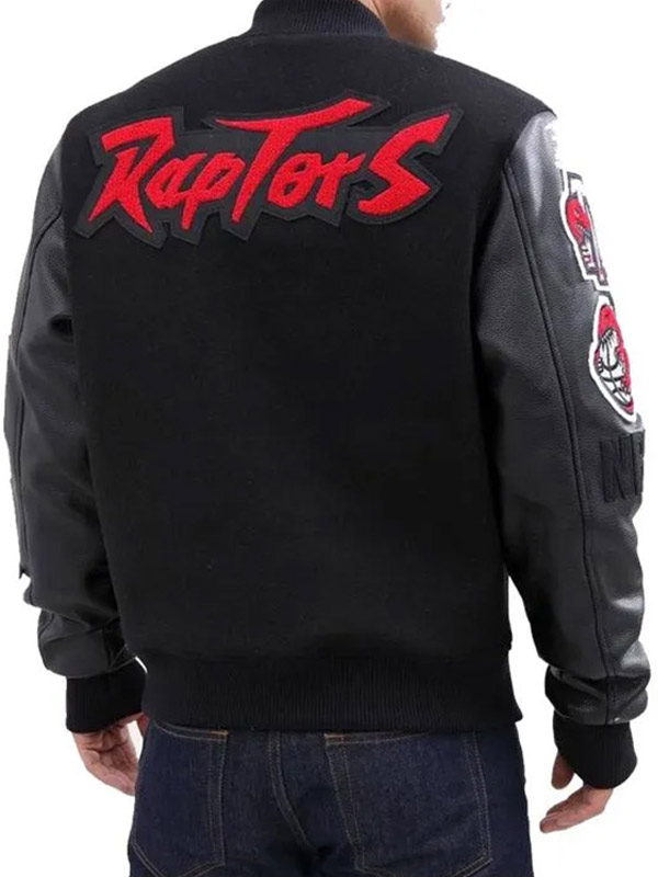 Toronto Raptors Black Letterman Jacket