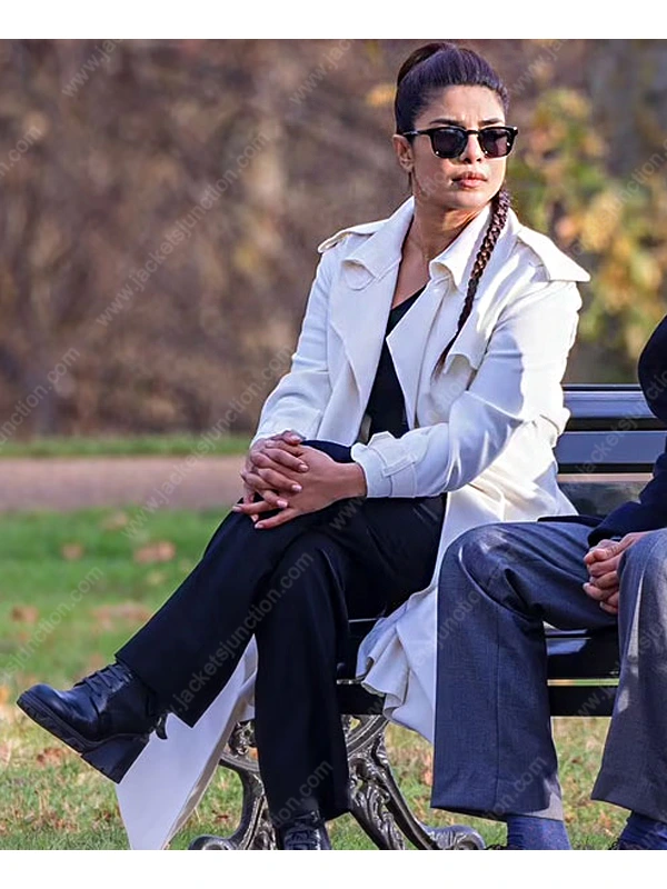 Citadel 2023 Priyanka Chopra Jonas White Trench Coat