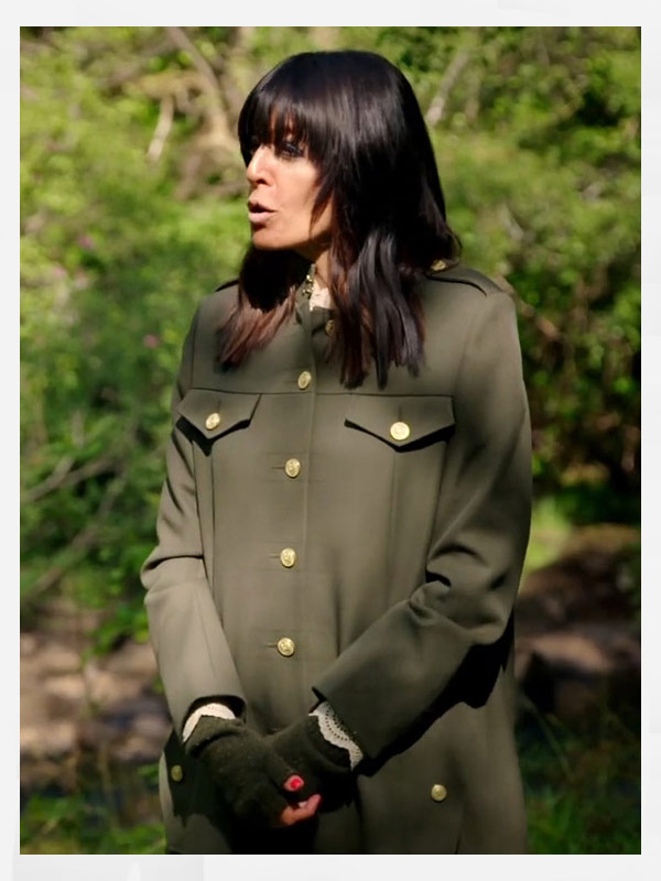 Claudia Winkleman The Traitors Green Coat