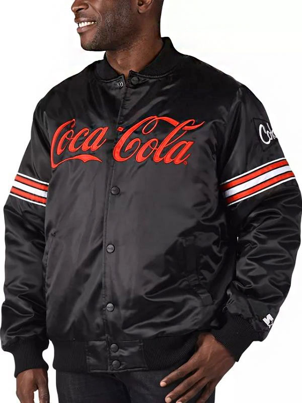 Coca Cola Black Bomber Jacket - Jackets Junction