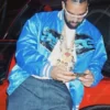 Drake Jumbotron Shit Poppin Bape Ape Blue Varsity Jacket