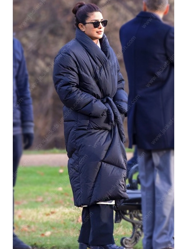 Priyanka Chopra Jonas Citadel 2023 Black Puffer Coat