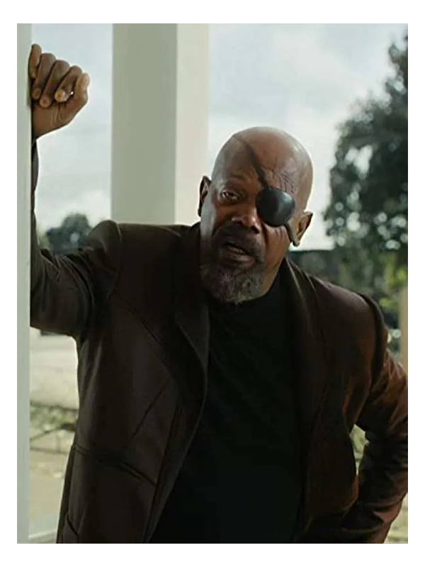 Samuel L. Jackson The Marvels 2023 Brown Coat