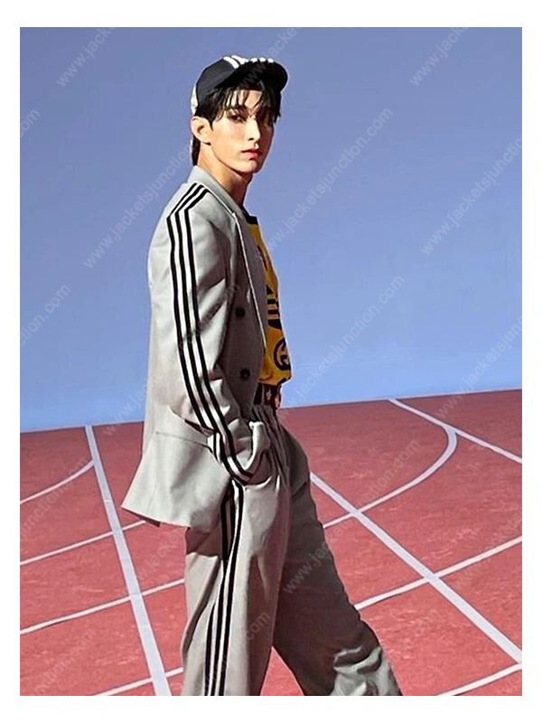 Second Wind DK Bss Seventeen Blaack Striped Gray Suit