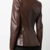 Succession S04 Sarah Snook Brown Leather Blazer