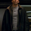 The Family Man Nicolas Cage Black Leather Shearling Jacket