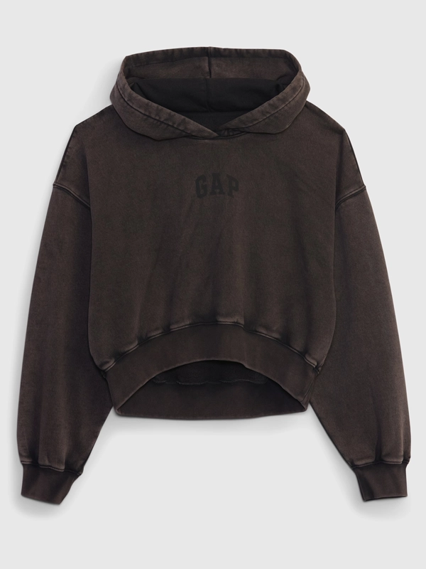 gap arch logo cropped Brown hoodie