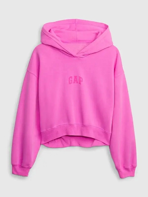 gap arch logo cropped hoodie