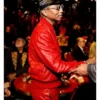 Grammys Awards 2023 Pharell Williams Red Quilted Leather Tracksuit