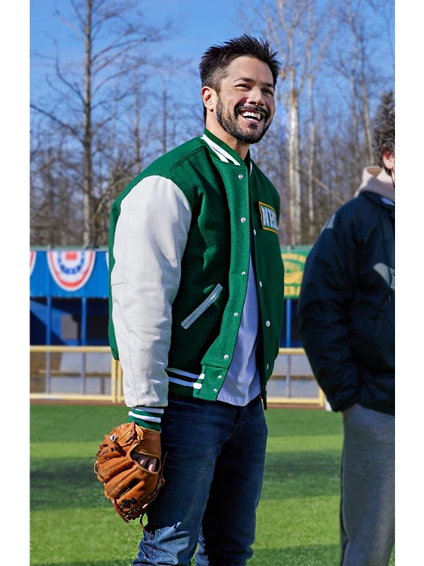 Hearts In The Game 2023 Diego Vasquez Green & White Varsity Jacket