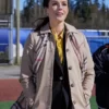 Hearts In The Game 2023 Erin Cahill Beige Trench Coat