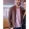 Hearts In The Game 2023 Marco Grazzini Brown Leather Bomber Jacket