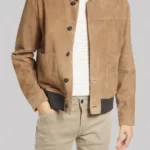 Mens Light Brown Suede Jacket