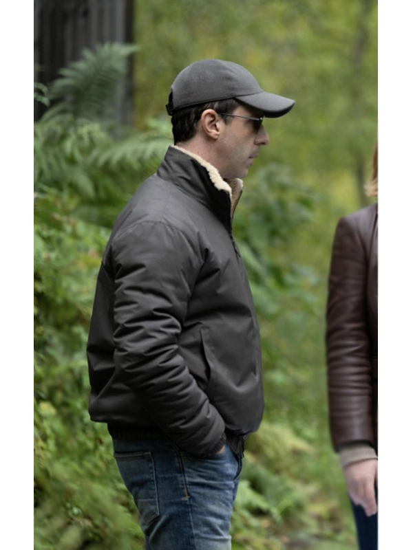 Succession S04 Kendall Roy Brown Shearling Leather Jacket