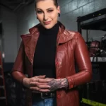 WWE Rhea Ripley Brown Leather Jacket