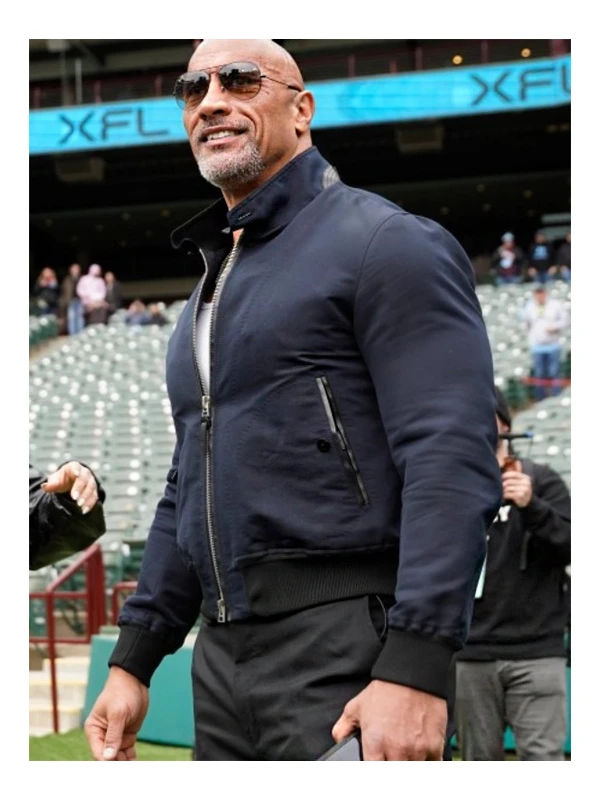 XFL 2023 Dwayne Johnson Blue Bomber Jacket