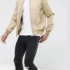 mens beige bomber jacket