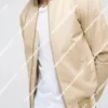 mens beige suede bomber jacket