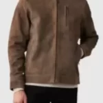 Mens Brown Suede Biker Jacket