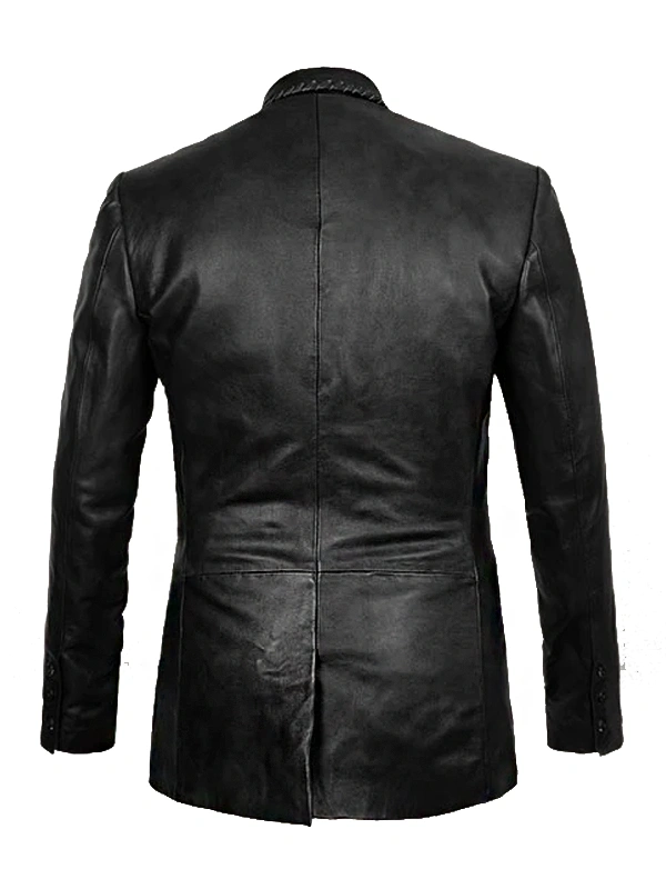 Black Leather Sleek & Versatile Blazer for Mens