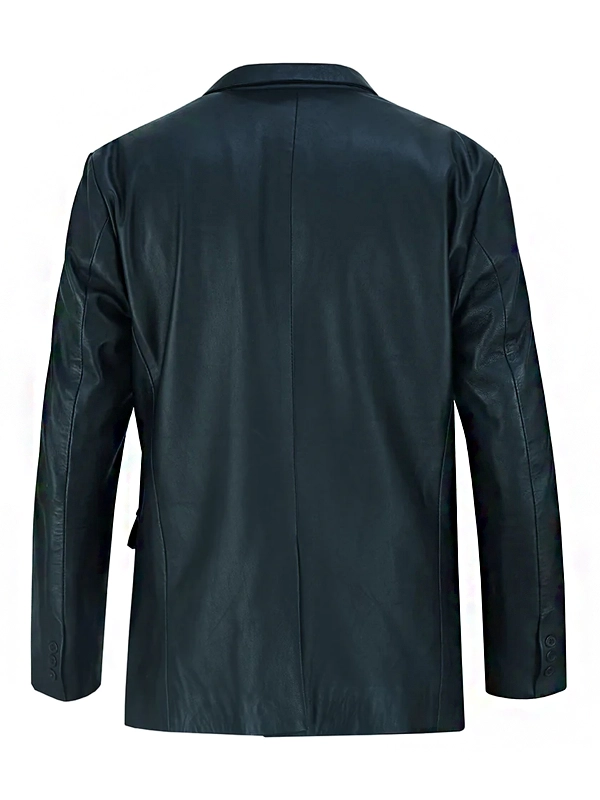 Black Luxurious Leather Blazer for Mens