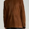 Brown Classic Suede Leather Blazer for Mens