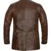 Four Pockets Brown Leather Blazer for Mens