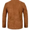 Four Pockets Brown Suede Leather Blazer for Mens