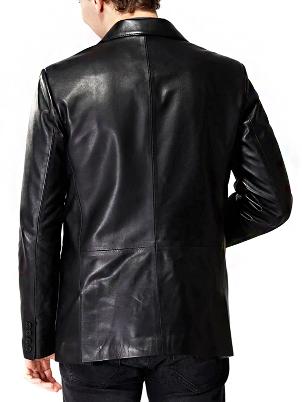 Gentlemen Leather Black Blazer