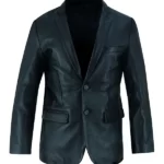 Mens Black Luxurious Leather Blazer