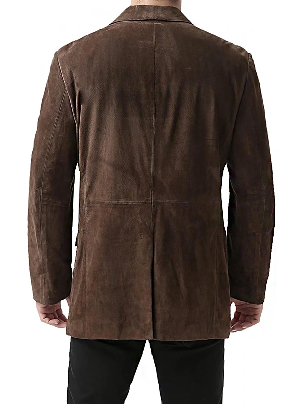 Mens Chocolate Brown Suede Blazer