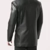 Two Button Black Leather Blazer