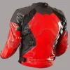 Red & Black Armored Deadpool Motorcycle Leather Jacket