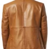 Tan Brown Leather Blazer for Mens