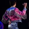 Love On Tour 2023 Harry Styles Pink Fringe Bomber Jacket