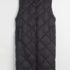 Michelle Buteau Black Quilted Long Vest