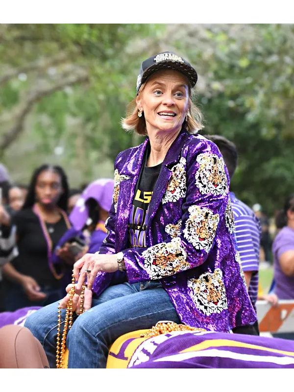 Kim Mulkey Purple Sequin Blazer