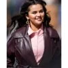 Selena Gomez Leather Coat