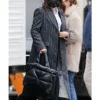 Selena Gomez Pinstripe Coat