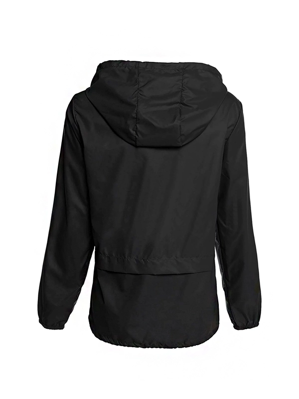 Black Packable Rain Jacket for Womens