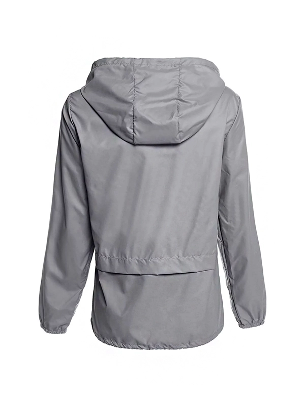 Grey Packable Rain Jacket for Womens