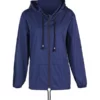 Navy Blue Packable Rain Jacket for Womens